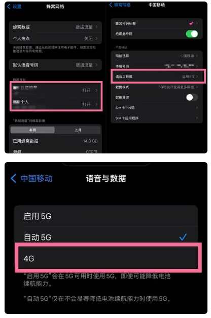 椰林镇苹果手机维修分享iPhone14如何切换4G/5G? iPhone14 5G网络切换方法 